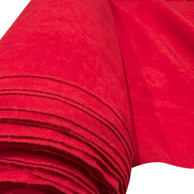 Clearance Polycotton Upholstery REd Suede Feel 5