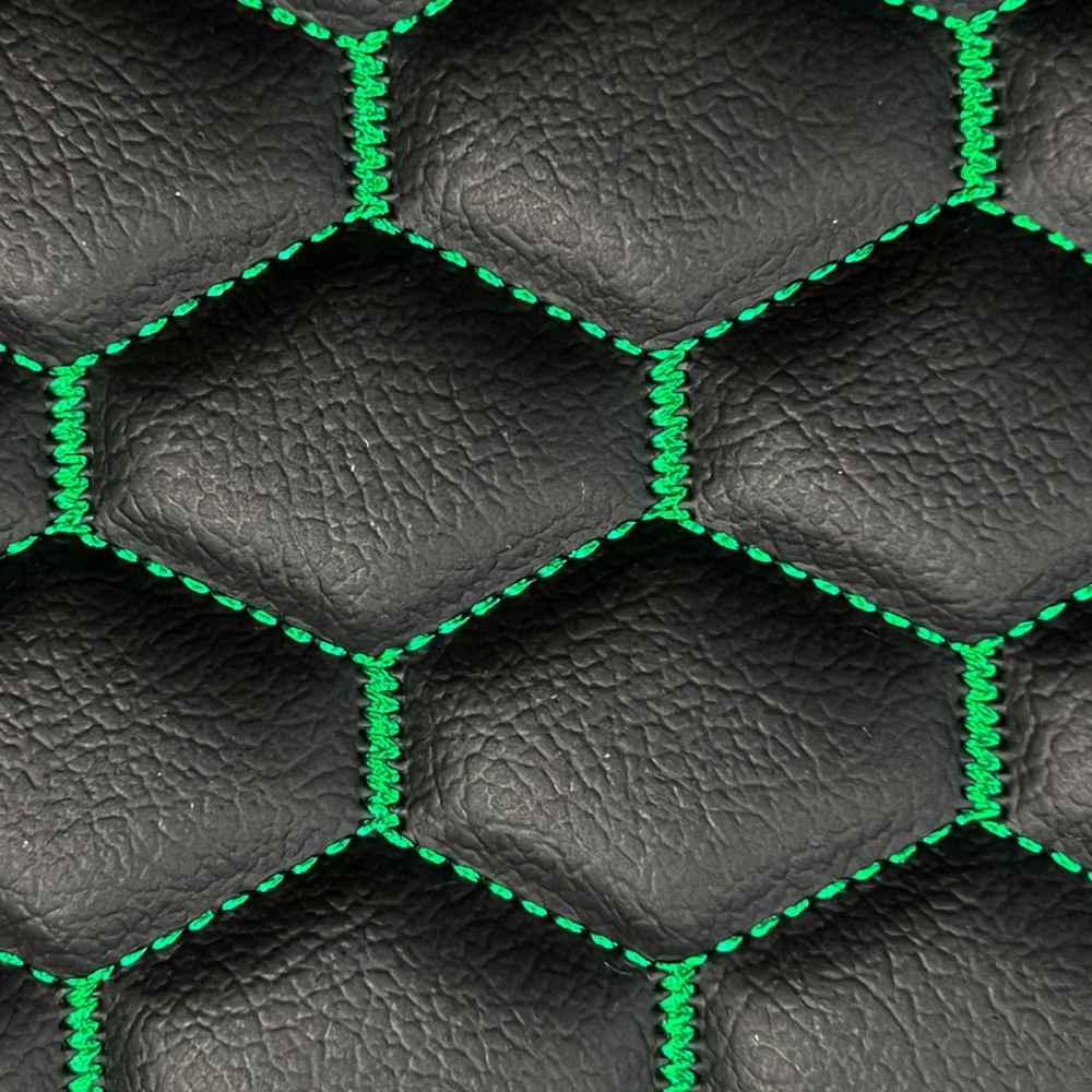 Hexagonal Embroidered Leatherette Fabric 1