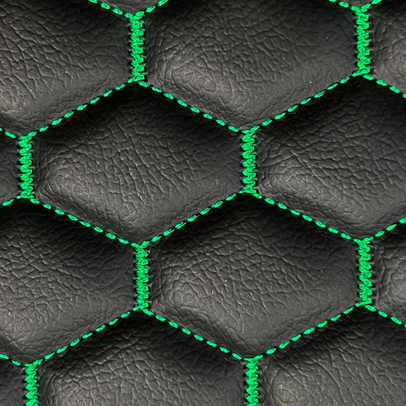 Hexagonal Embroidered Leatherette Fabric 1
