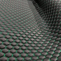 Hexagonal Embroidered Leatherette Fabric3