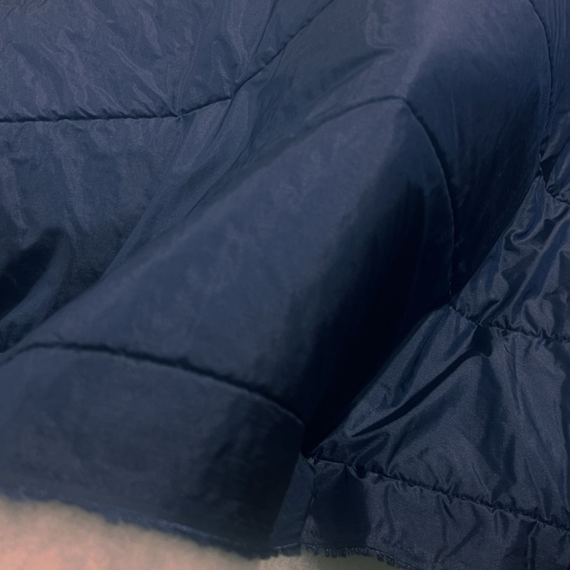 Plain Satin Quilted Fabric / 15cm Quilt Navy3