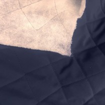 Plain Satin Quilted Fabric / 15cm Quilt Navy2