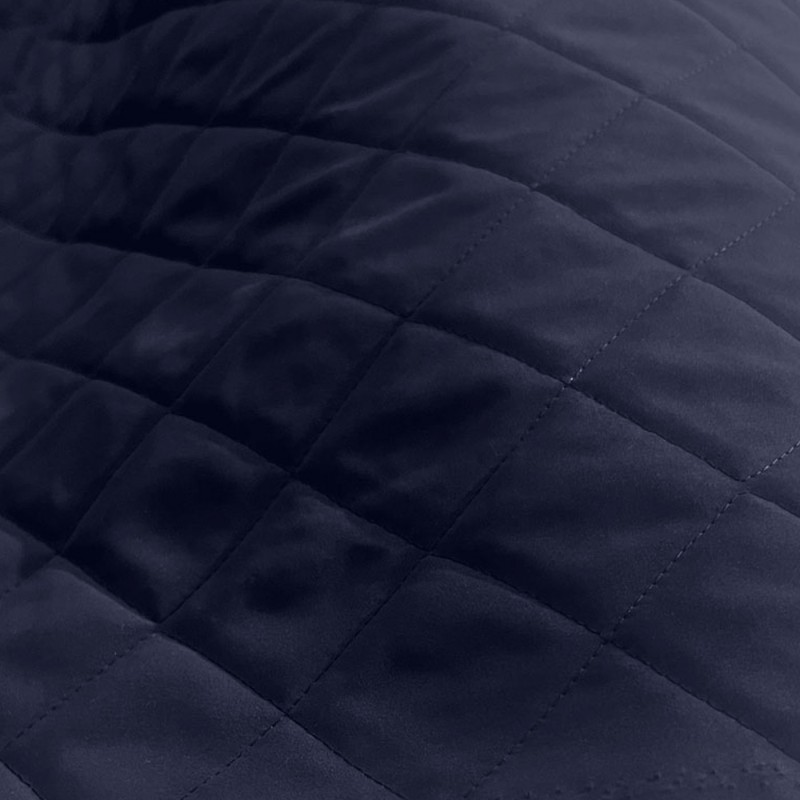 Plain Satin Quilted Fabric / 15cm Quilt Navy4