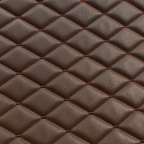 Quilted Leatherette  Brown with Brown Stitching1