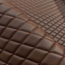 Quilted Leatherette  Brown with Brown Stitching2