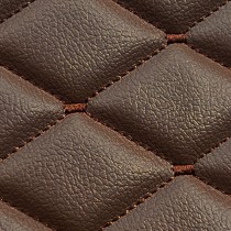 Quilted Leatherette  Brown with Brown Stitching3