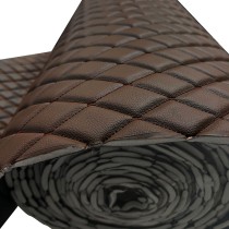 Quilted Leatherette  Brown with Brown Stitching4