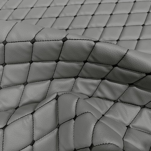Quilted Leatherette  Brown with Brown Stitching1
