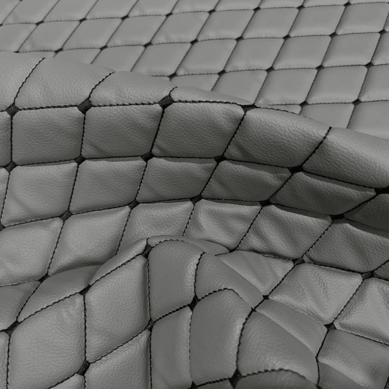 Quilted Leatherette  Brown with Brown Stitching1