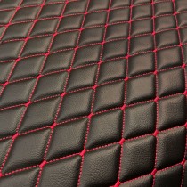 Quilted Leatherette Black with Pink Stitch 4