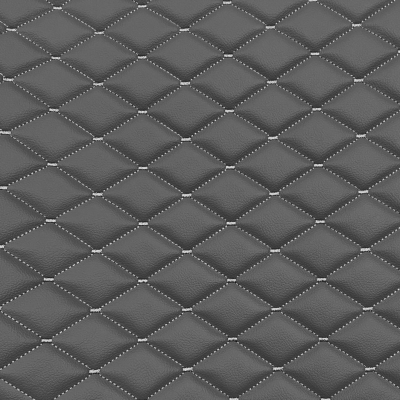 Quilted Leatherette Grey with Grey stitching 1
