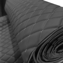 Quilted Leatherette Grey with Grey stitching2