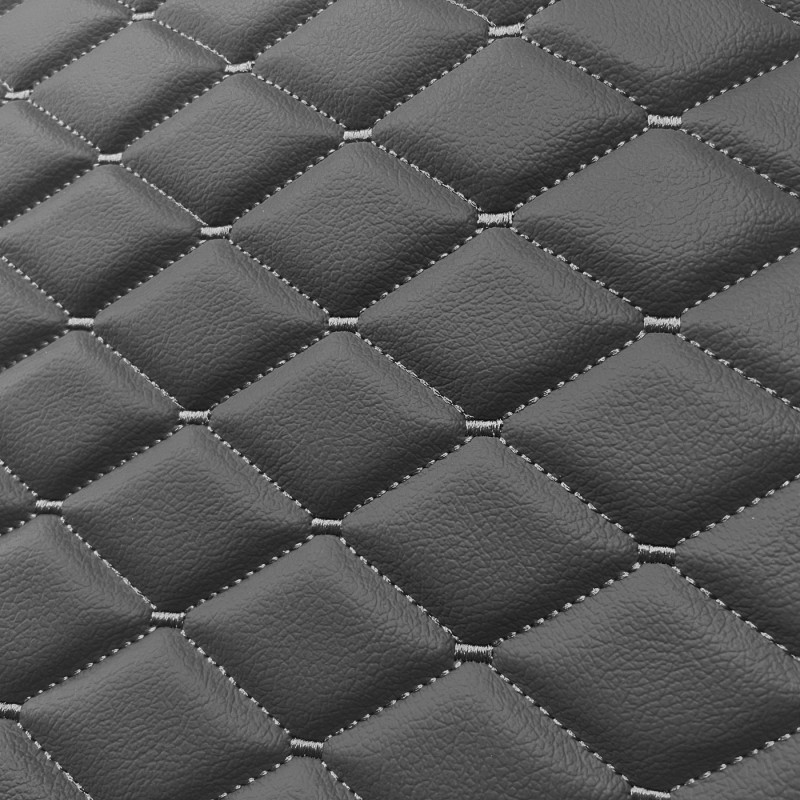 Quilted Leatherette Grey with Grey stitching3