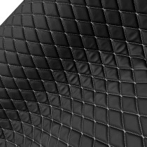 Quilted Leatherette  Black and Grey Stitch 4