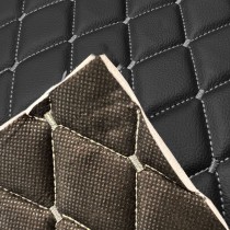 Quilted Leatherette  Black and Grey Stitch 5