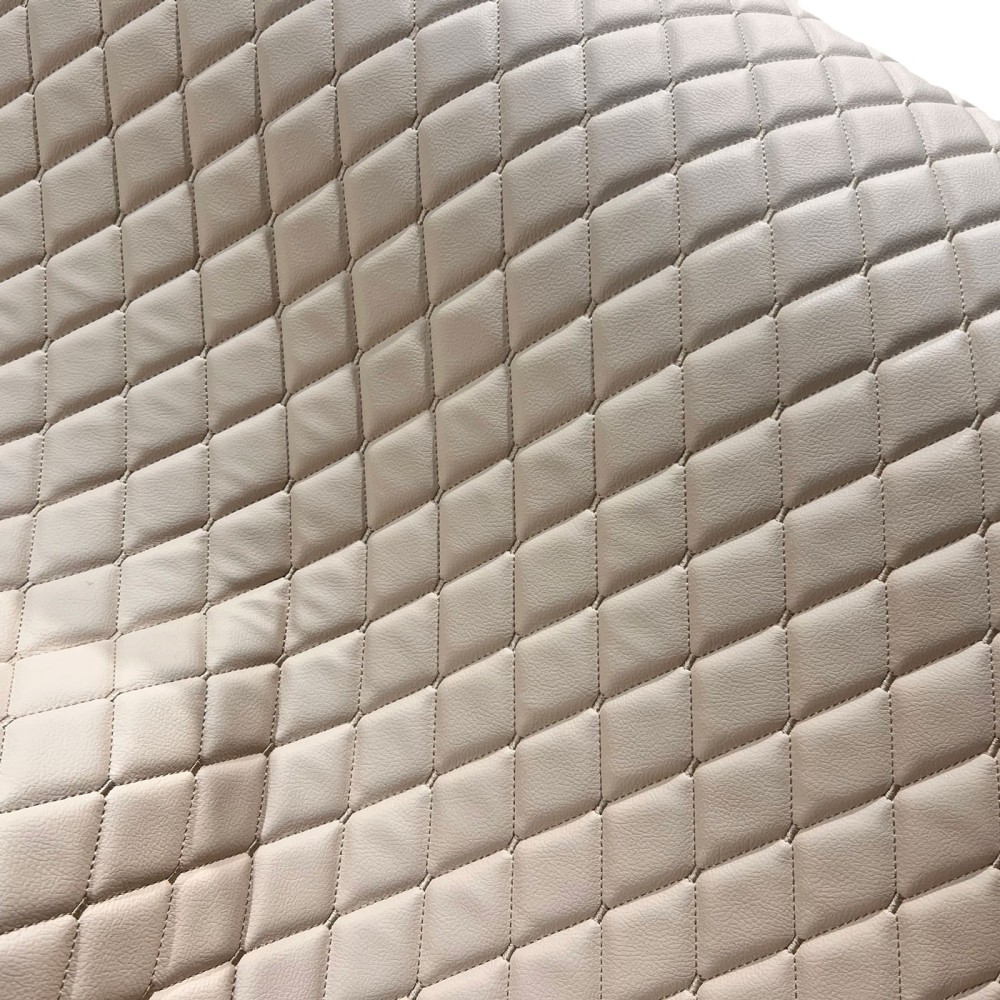 Quilted Leatherette  Beige beige stitch 1