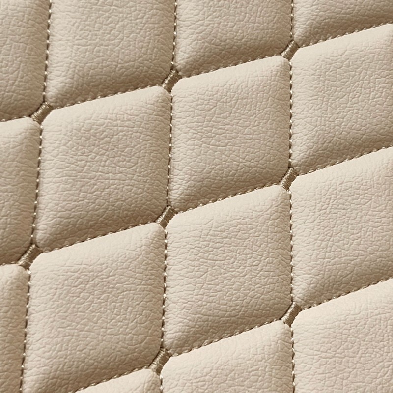 Quilted Leatherette  Beige beige stitch3