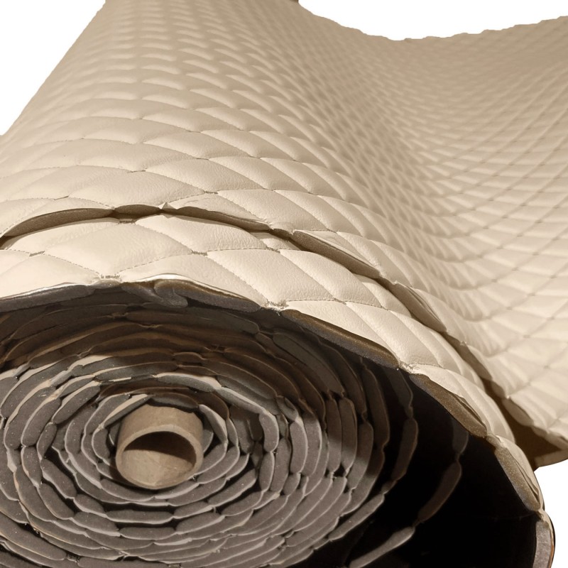 Quilted Leatherette Beige Stitch 2