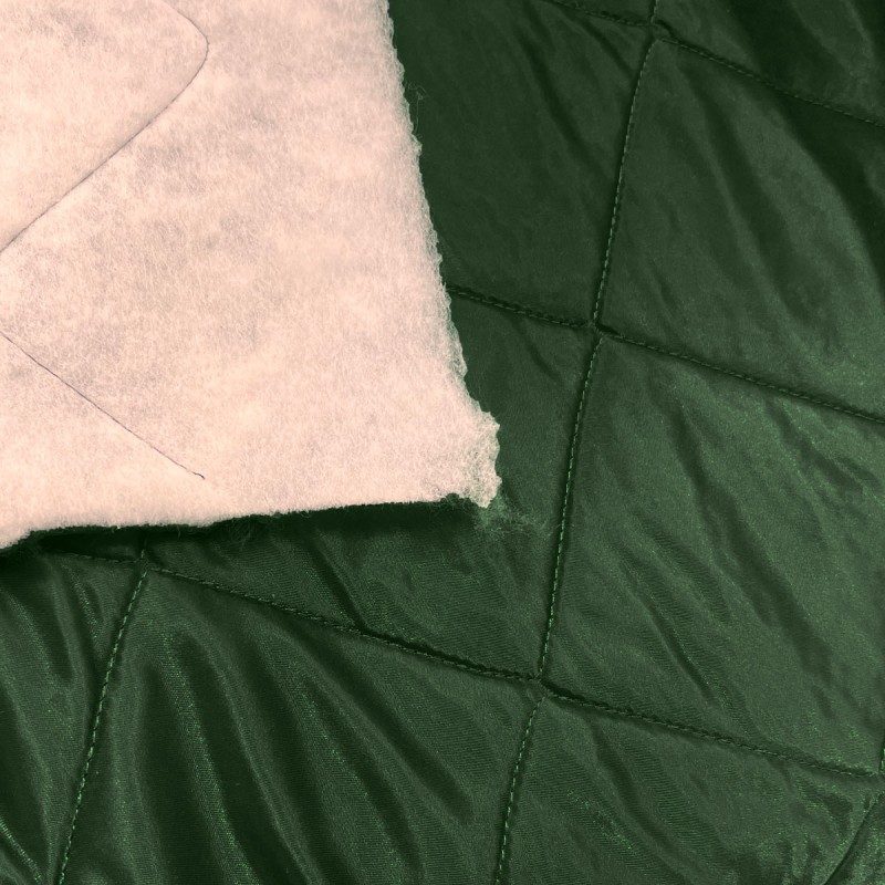Plain Satin Quilted Fabric Green 2