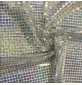 Square Sequins Fabric Hologram Silver white ground