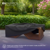 Waterproof Custom Rectangular Garden Cushion Storage Bag Cover Black