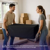 Waterproof Custom Rectangular Garden Cushion Storage Bag Cover Black