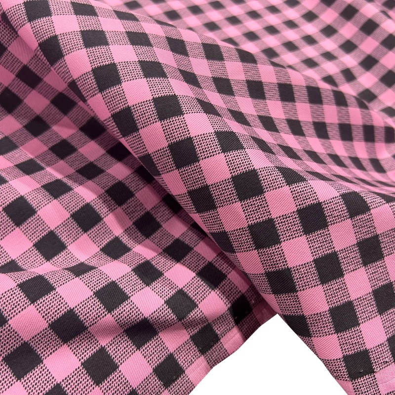 Tartan Polycotton Drill / 195 GSM Pink 4