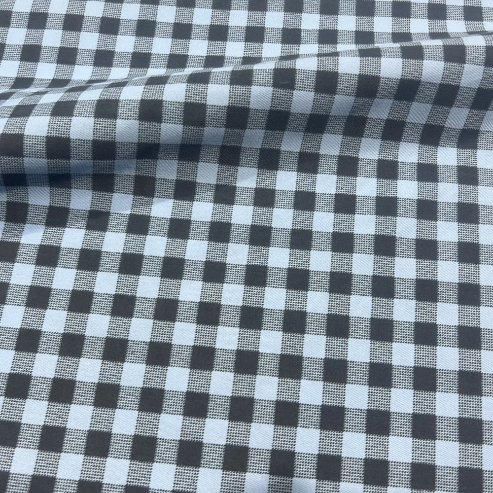 Tartan Polycotton Drill / 195 GSM Sky2