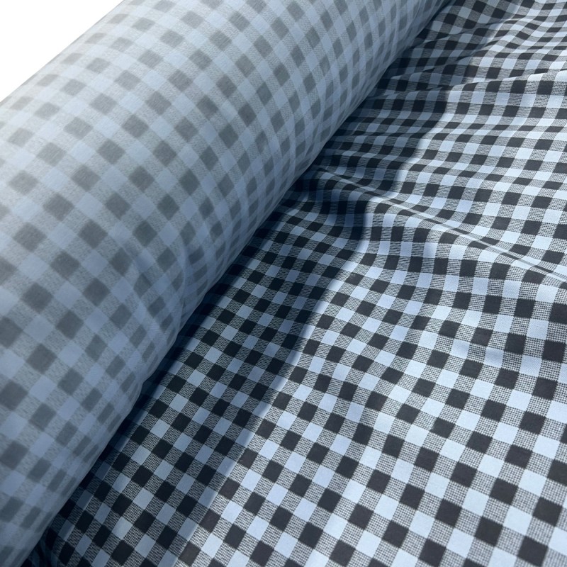 Tartan Polycotton Drill / 195 GSM Sky3