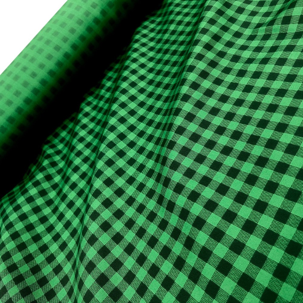 Tartan Polycotton Drill / 195 GSM Gree1n