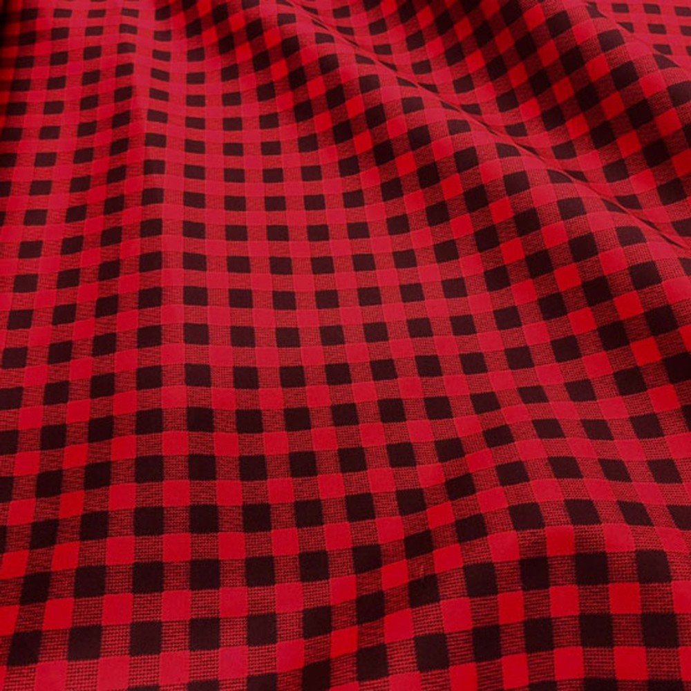 Tartan Polycotton Drill / 195 GSM Red1
