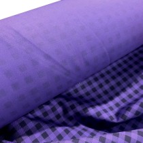 Tartan Polycotton Drill / 195 GSM Purple 1