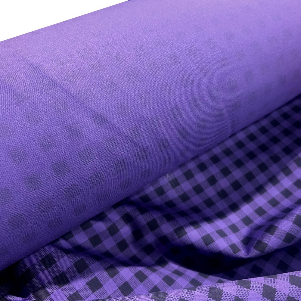 Tartan Polycotton Drill / 195 GSM Purple 1