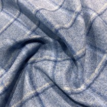 Checked Melton Wool To Clear Blue3