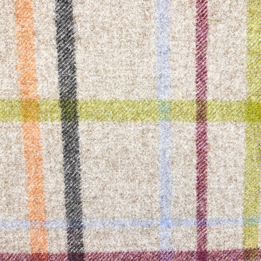 Checked Melton Wool To Clear  Natural 1