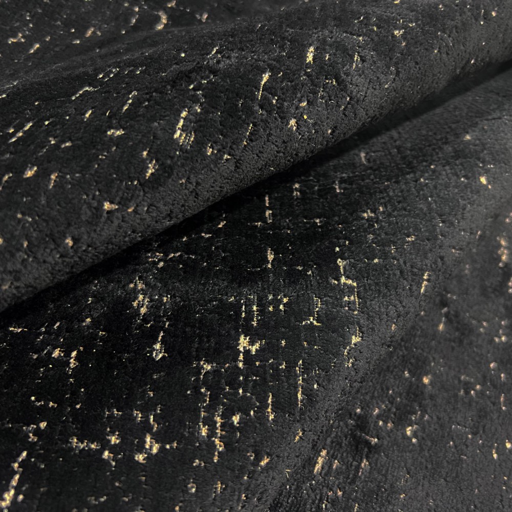 Flecked Upholstery Fabric  Black with White Fleck 1