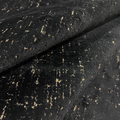 Flecked Upholstery Fabric  Black with White Fleck 1