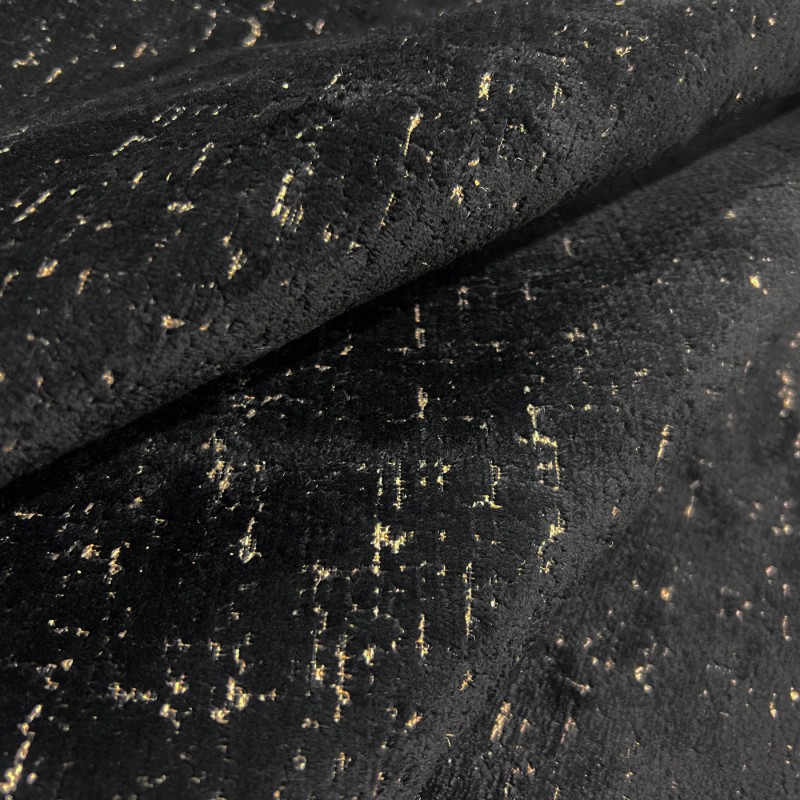 Flecked Upholstery Fabric  Black with White Fleck 1