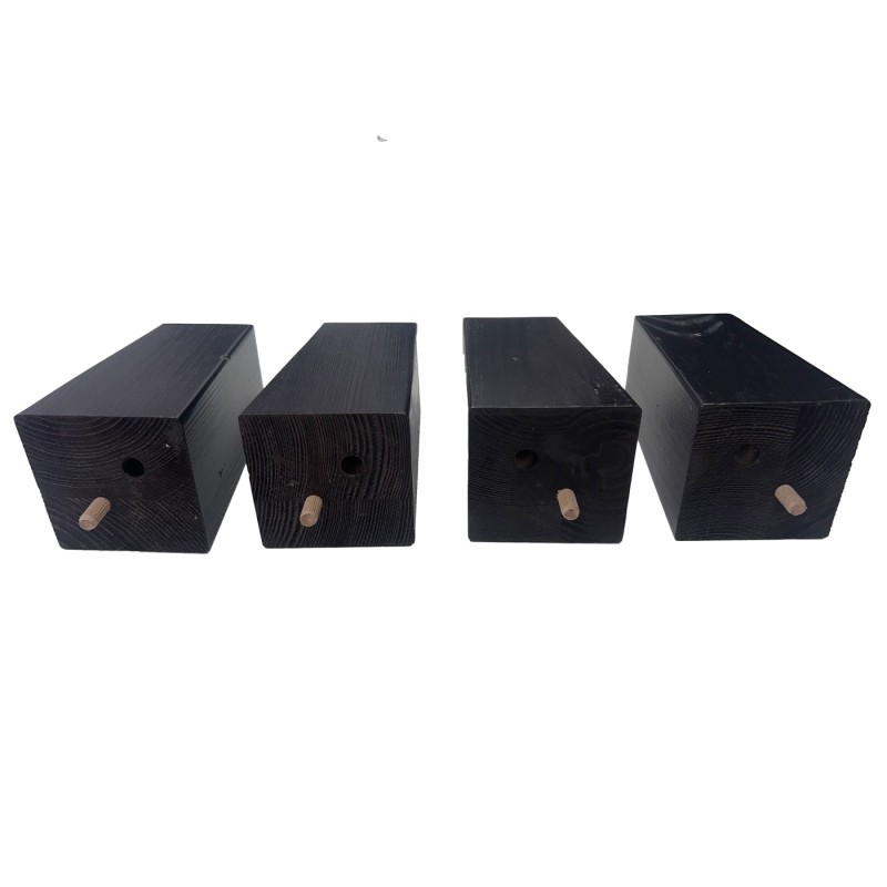 12.5cm / 4.9"  Rectangular Wooden Replacement Legs x4 3