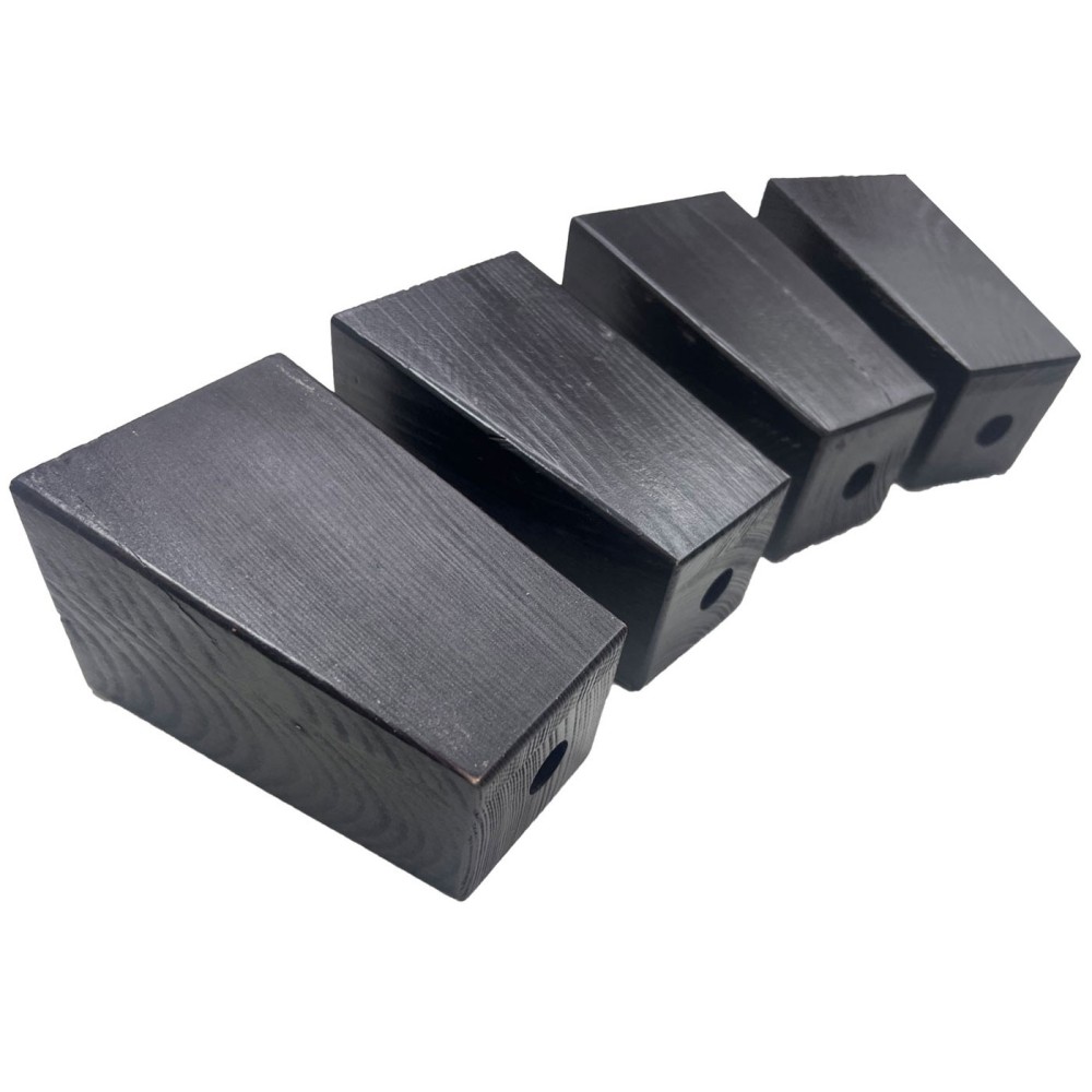 12.5cm / 4.9"  Rectangular Wooden Replacement Legs x4 5