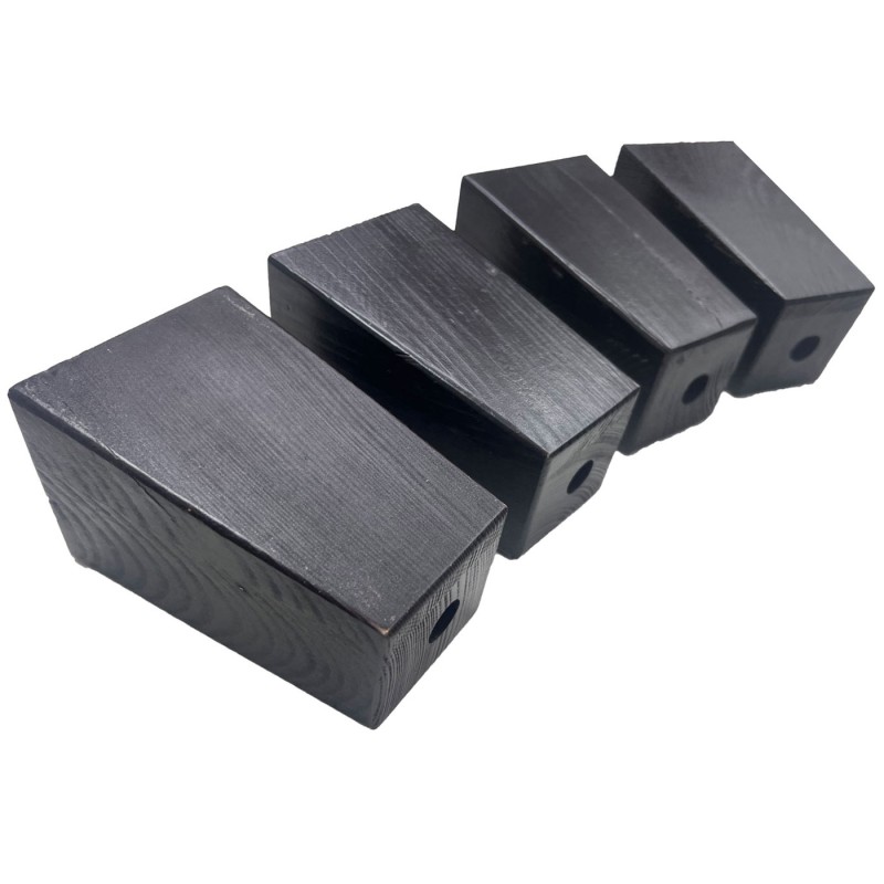 12.5cm / 4.9"  Rectangular Wooden Replacement Legs x4 5