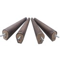 24cm / 9.4" Round Tapered Wooden Replacement Legs x4