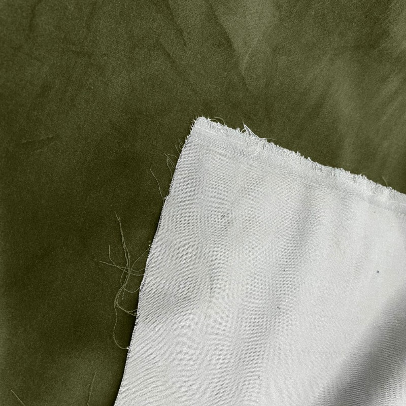 Cotton Velvet Fabric Dressmaking Olive Green3