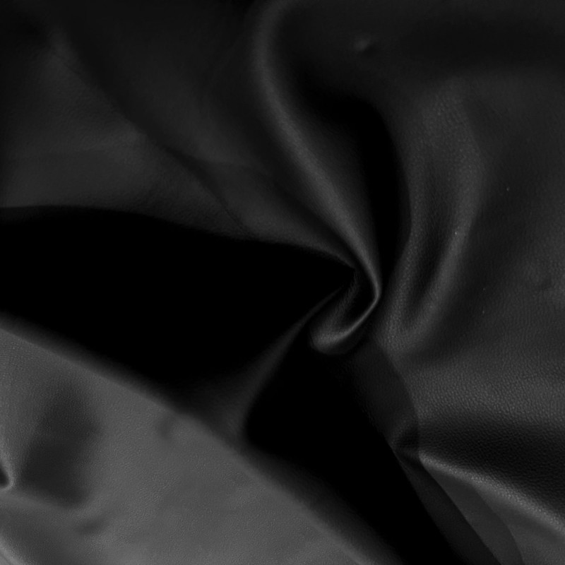 Luxury Soft Feel Leather Look Fabric Black 4 