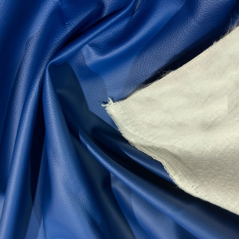 Luxury Soft Feel Leather Look Fabric Blue3