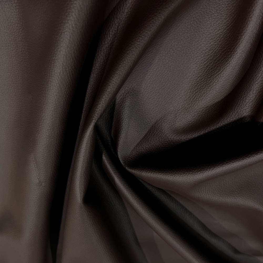 Luxury Soft Feel Leather Look Fabric Choc1