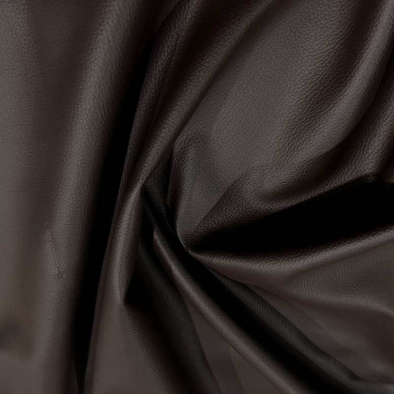 Luxury Soft Feel Leather Look Fabric Choc1