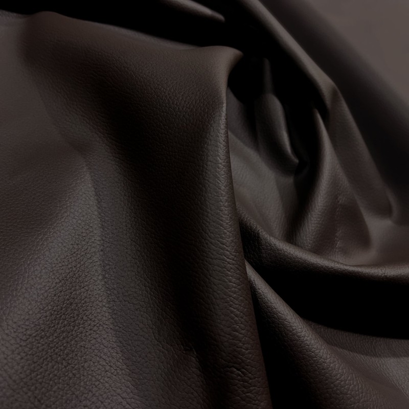 Luxury Soft Feel Leather Look Fabric Choc1