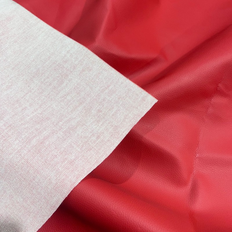 Luxury Soft Feel Leather Look FabricRed3