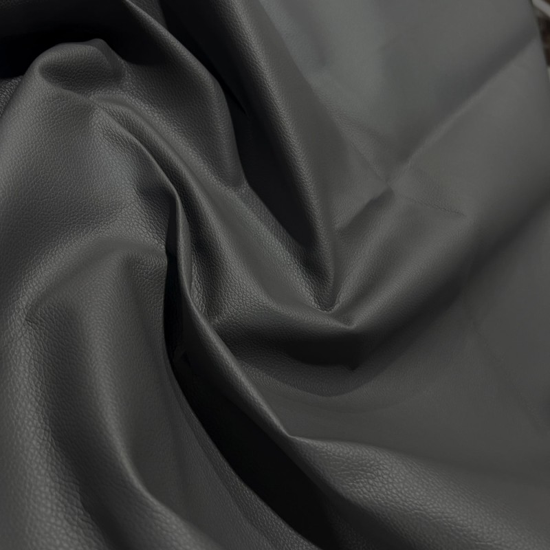 Luxury Soft Feel Leather Look FabricR Grey2